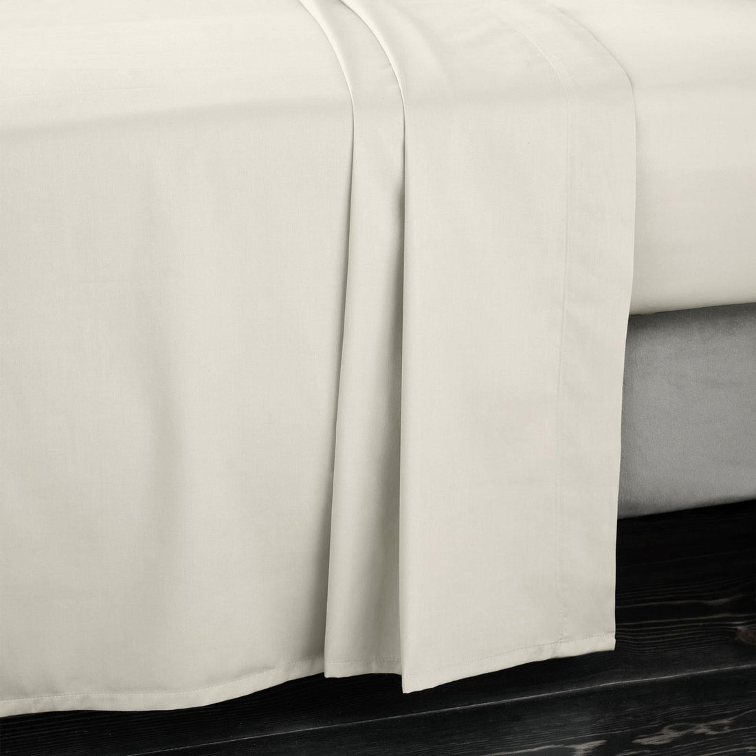 Bianca Fine Linens 400 Thread Count Sateen Oyster 100% Cotton Flat Sheet