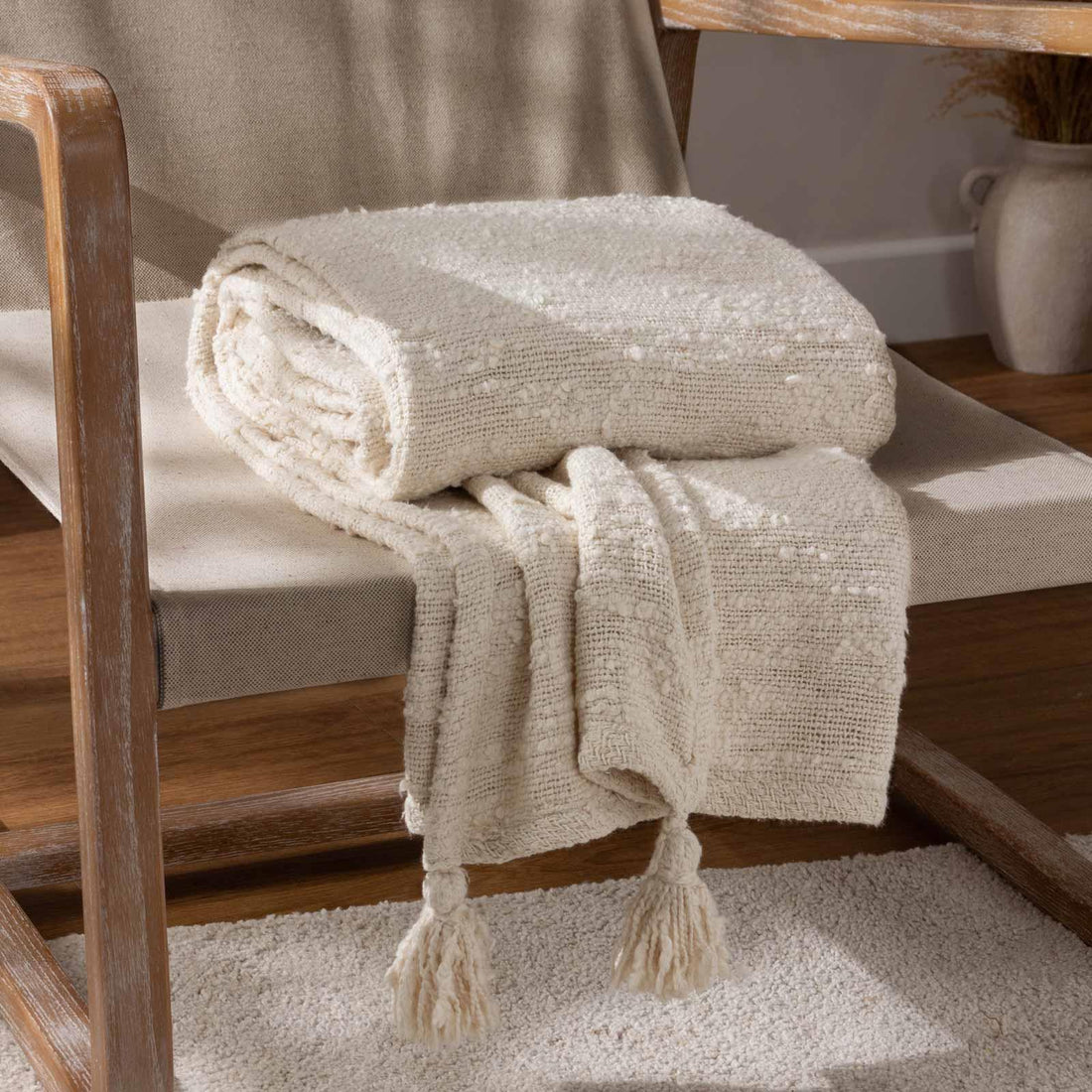 Heath Ecru Throw Blanket