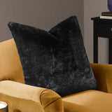 Stanza Faux Fur Cushion Cover 22" x 22" (55cm x 55cm) - Jet