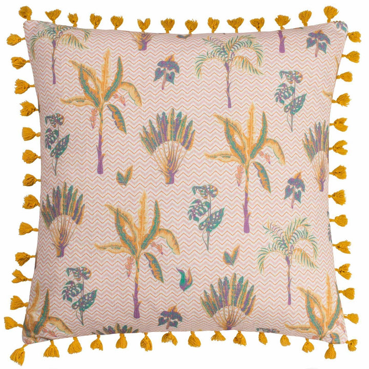 Chamae Coral Floral Tassel Cushion Cover 20" x 20" - Ideal