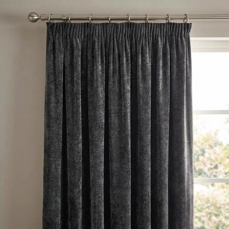 Heavy Chenille Lined Tape Top Pencil Pleat Curtains 5