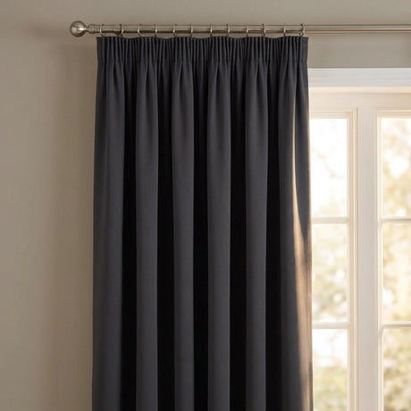 100% Blackout Tape Top Pencil Pleat Curtains 5