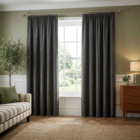 Pembrey Thermal Brushed Cotton Pencil Pleat Curtains 1
