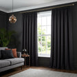 100% Blackout Tape Top Pencil Pleat Curtains - Charcoal