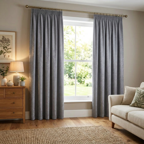 Galaxy Dim Out Woven Thermal Pencil Pleat Curtains 7