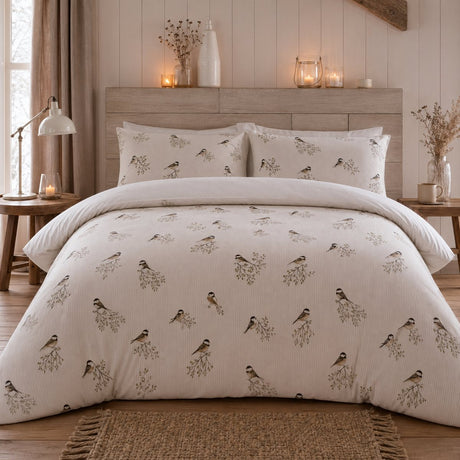 Check Flannelette Duvet Cover Set Brushed Cotton styled on a bed in a coordinated bedroom lifestyle scene