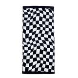 Catherine Lansfield Checkerboard 76x160cm Cotton Beach Towel Black White Black / White