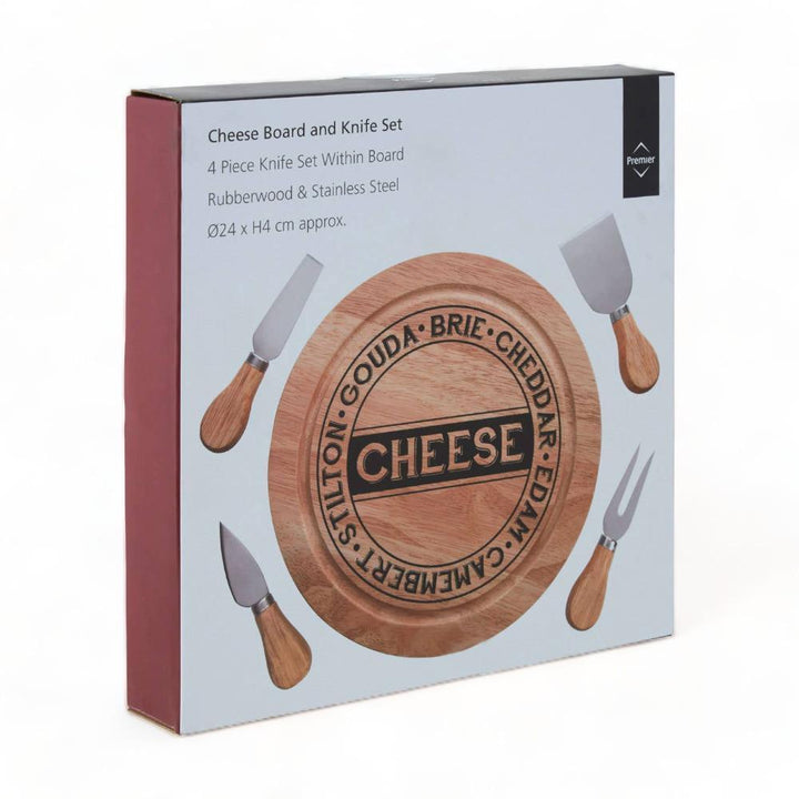 Cheese Board + 4 Piece Knife Set - Ideal
