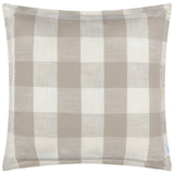 Chesil Check Outdoor 100% Cotton Natural Cushion Cover or Filled Cushion 50cm x 50cm - additional product view 2
