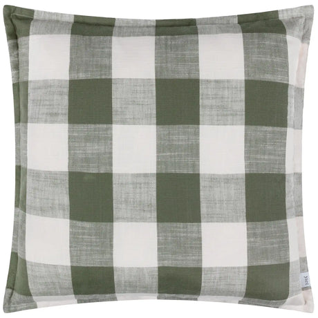 Chesil Check Outdoor 100% Cotton Moss Cushion Cover or Filled Cushion 50cm x 50cm - additional product view 2