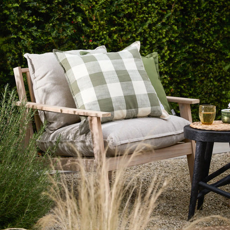 Chesil Check Outdoor 100% Cotton Moss Cushion Cover or Filled Cushion 50cm x 50cm - additional product view 5