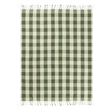 Chesil Check Woven Tasselled Moss 100% Cotton Throw Blanket 130cm x 170cm - additional product view 4