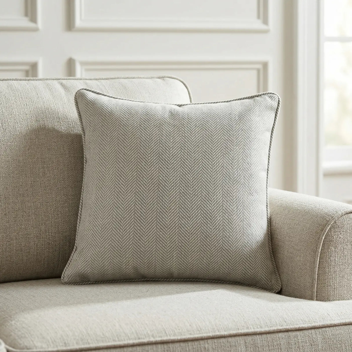 Chester Herringbone Cushion Cover 17x17" 43x43cm 4