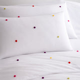 Close-up of Chester Kids 100% Cotton Duvet Cover Set in multi pillowcases showing the print and fabric detail