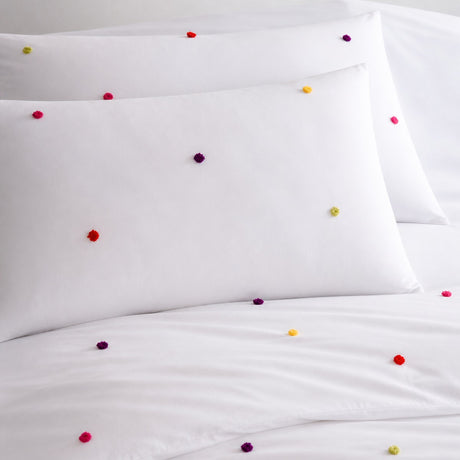Close-up of Chester Kids 100% Cotton Duvet Cover Set in multi pillowcases showing the print and fabric detail