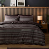 Chevron Stripe Chocolate 100% Cotton Duvet Cover Set - main product image
