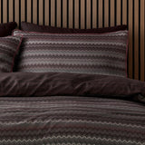 Chevron Stripe Chocolate 100% Cotton Duvet Cover Set - product image 2