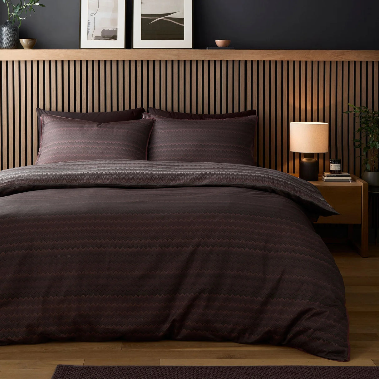 Chevron Stripe Chocolate 100% Cotton Duvet Cover Set - product image 4