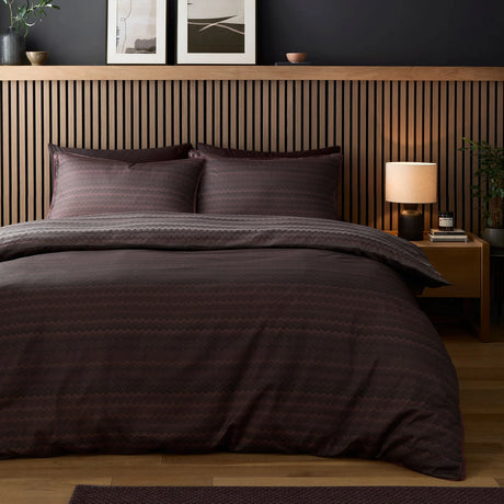 Chevron Stripe Chocolate 100% Cotton Duvet Cover Set - product image 4