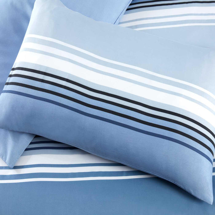 Chicago Stripe Reversible Blue Duvet Cover Set - Ideal