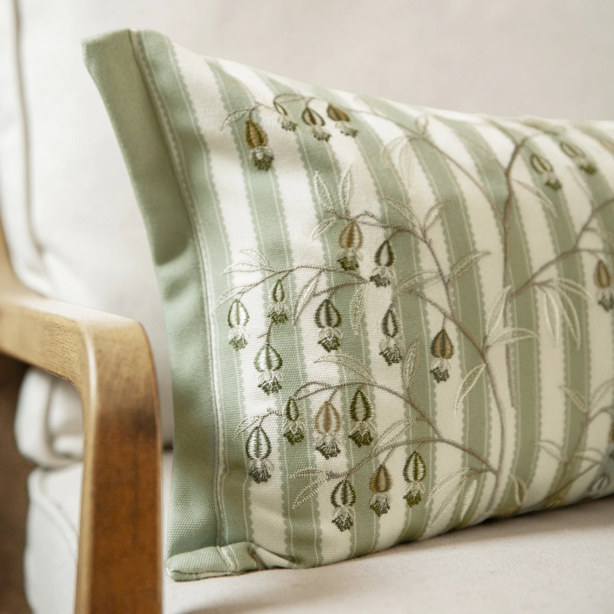 Chinese Lanterns Sage Cushion Cover 30cm x 65cm - additional product view 6