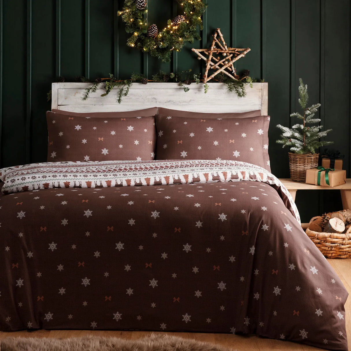 Christmas Fairisle Natural Polycotton Duvet Cover Set - product image 4