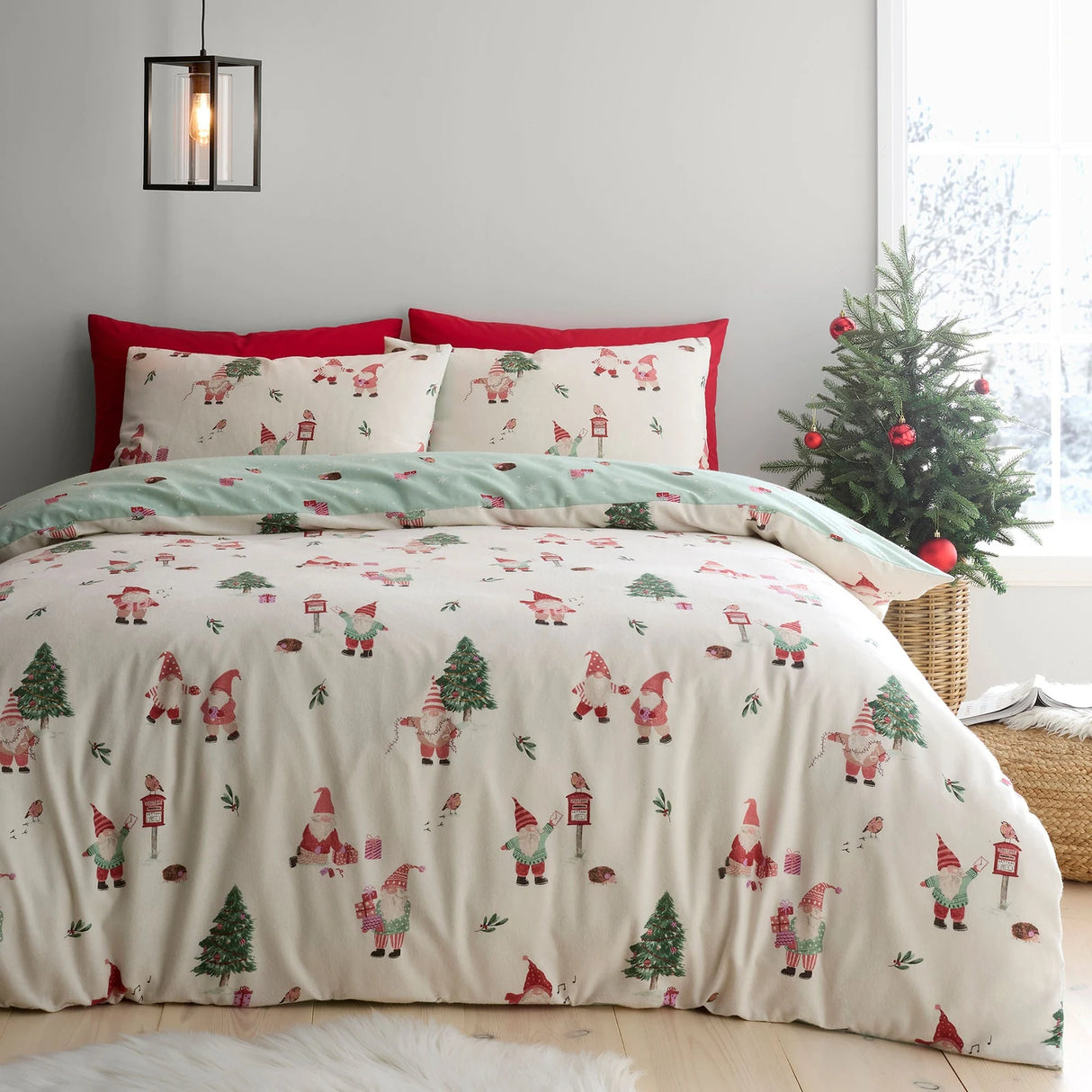 Christmas Gonks Natural 100% Cotton Duvet Cover Set - main product image