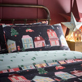 Christmas Houses Navy Polycotton Duvet Cover Set - product image 2