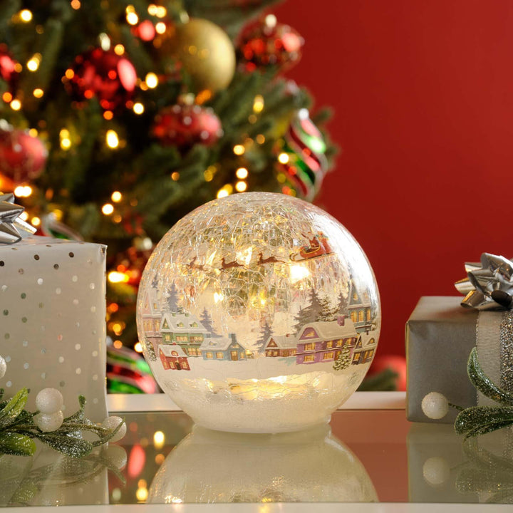 Christmas Village Twinkling Crackle Ball - Ideal