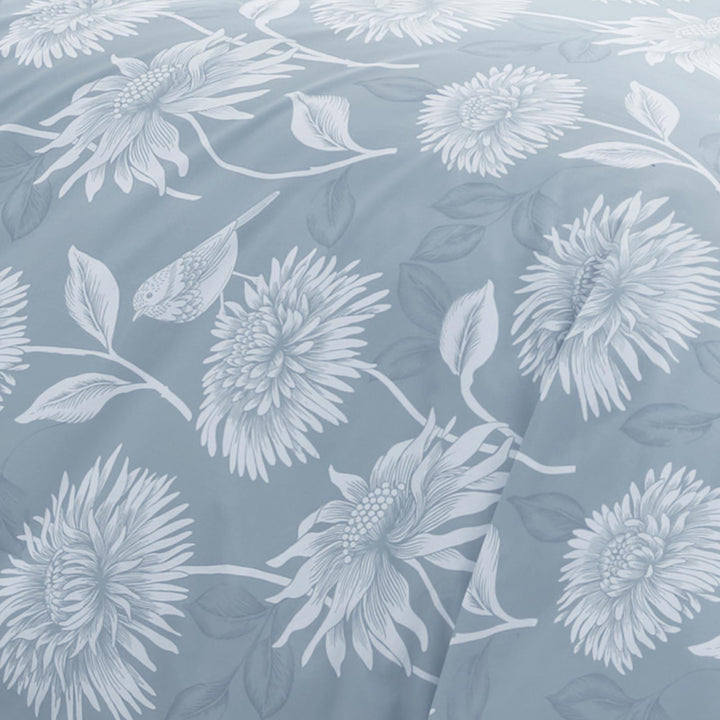 Chrysanthemum Blue Duvet Cover Set - Ideal