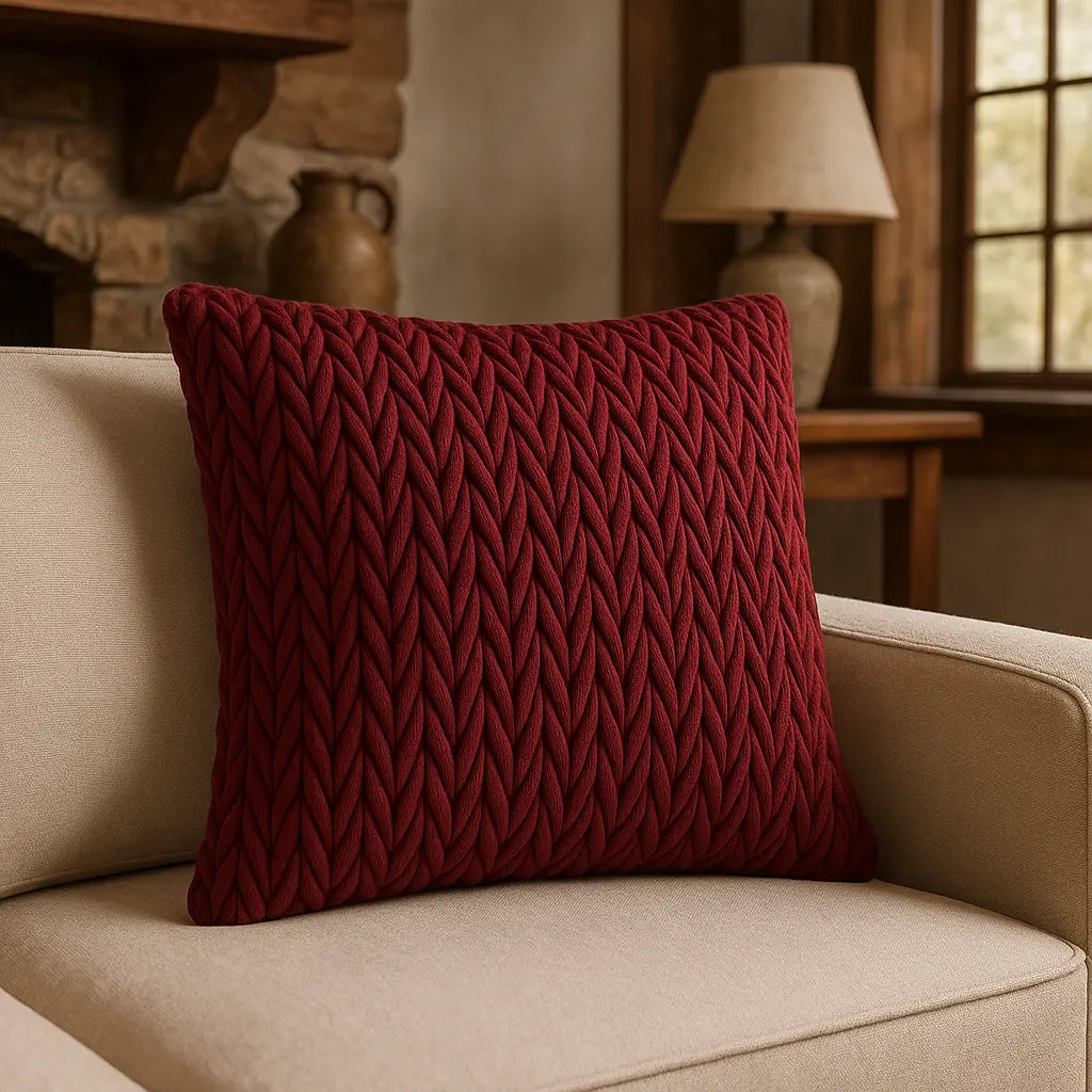 Laurence Llewelyn-Bowen Amory Velvet Cushion Cover 43cm x 43cm - Claret