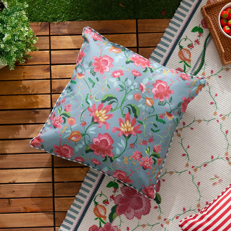 Claudia Outdoor Duck Egg Blue Cushion Cover or Filled Cushion 45cm x 45cm - additional product view 1