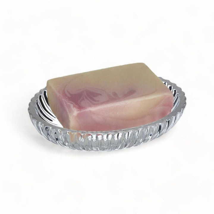 Clear Ribbed Glass Soap Dish - Ideal