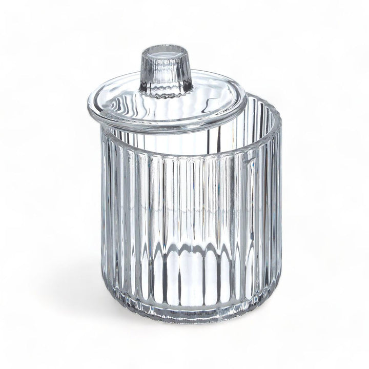 Clear Ribbed Glass Storage Jar - Ideal
