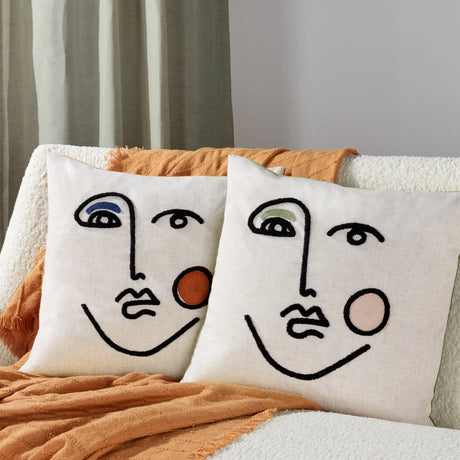 Cleo Linear Woven Velvet Ginger Cushion Cover 45cm x 45cm - additional product view 5