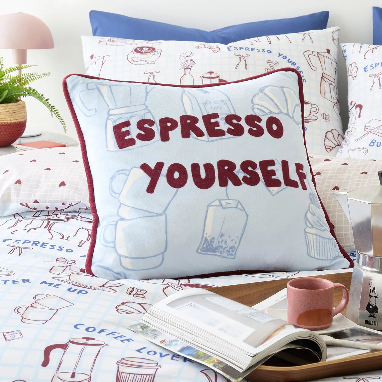 Coffee Club Blue Cushion 43 x 43cm - product image 2