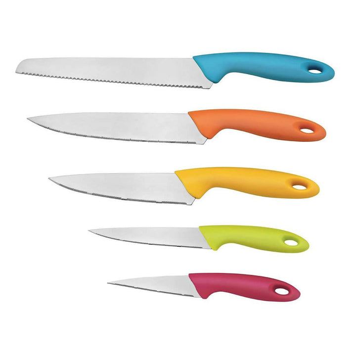 Colourful 5 Piece Knife Block Set - Ideal