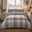 Colville Check Brushed Cotton Flannelette Duvet Cover Set - Grey