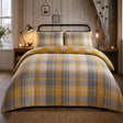 Colville Check Brushed Cotton Flannelette Duvet Cover Set - Ochre