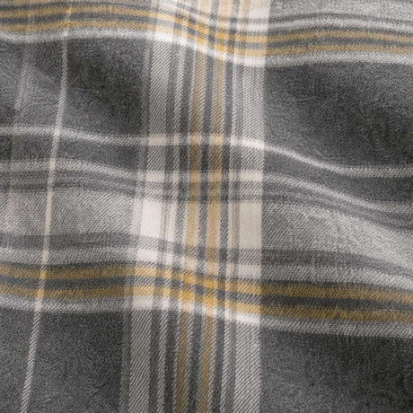 Macro close-up of the Connolly charcoal brushed cotton flannelette check fabric