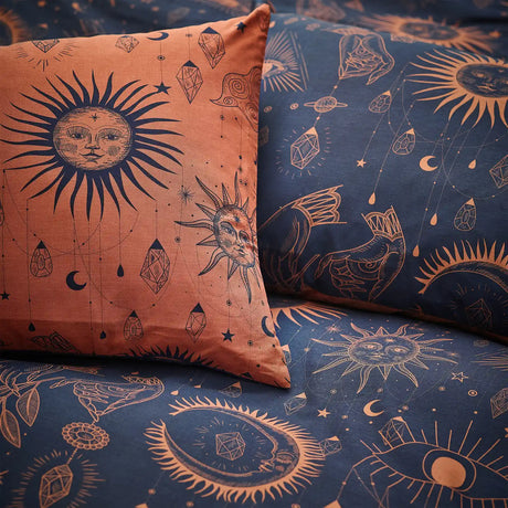 Constellation Celestial Bronze & Navy Duvet Cover Bedding Set - additional product view 2