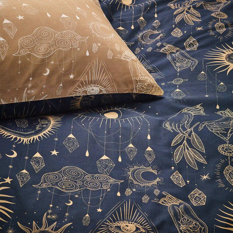 Constellation Celestial Gold & Navy Duvet Cover Bedding Set - additional product view 3