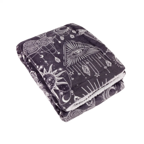 Constellation Printed Sherpa Fleece Throw Charcoal/Cream 130 x 180cm - image 2