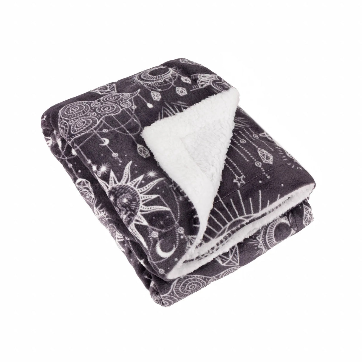Constellation Printed Sherpa Fleece Throw Charcoal/Cream 130 x 180cm - image 3