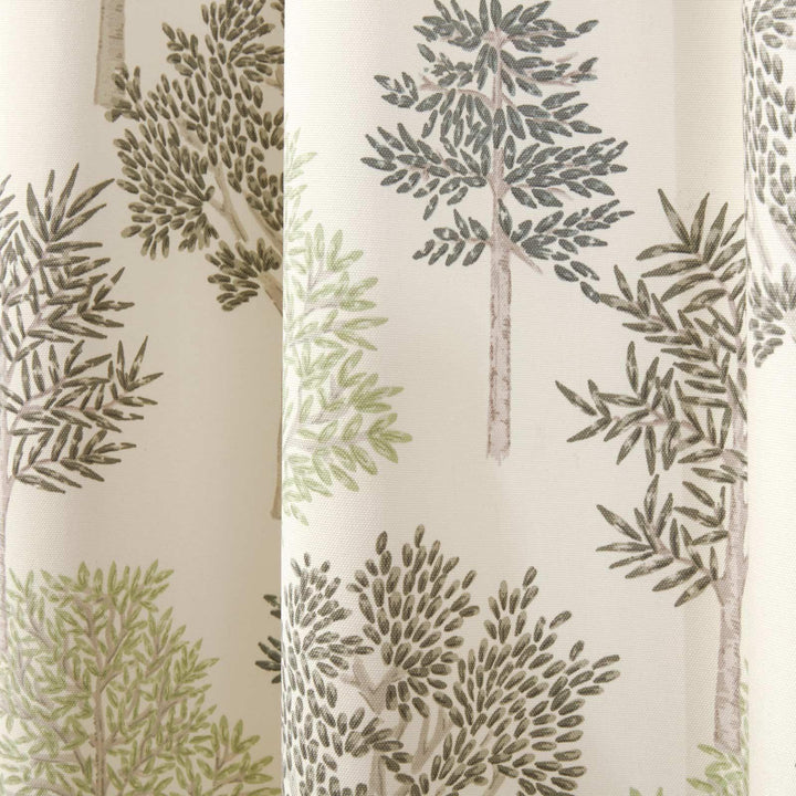 Coppice Trees Lined Tape Top Curtains Apple - Ideal