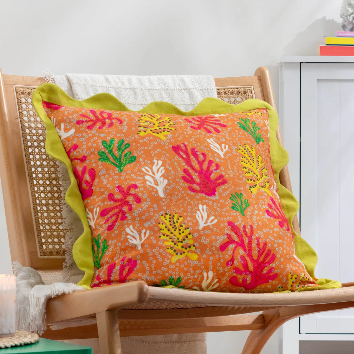 Coral 100% Cotton Citronelle Cushion Cover 50cm x 50cm - additional product view 1