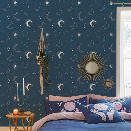 Sassy B Cosmic Babe Wallpaper Navy Blue