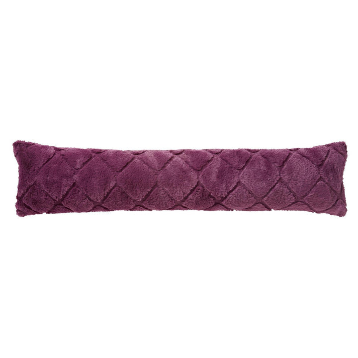 Cosy Diamond Faux Fur Draught Excluder Plum - Ideal