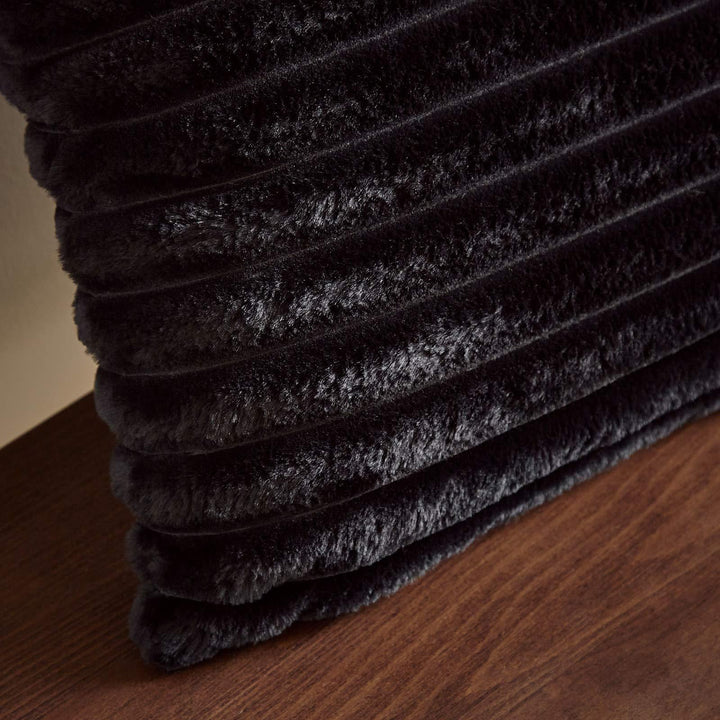 Cosy Ribbed Cushion Cover Black 18" x 18" - Ideal