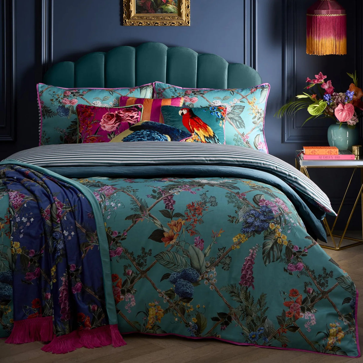 Cotswold Fantasia Teal 100% Cotton 28cm Deep Fitted Sheet - product image 3